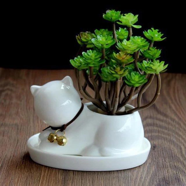 Mini Pot De Fleurs En Métal En Forme D'arrosoir Vintage – Décoration Maison Et Jardin (blanc) - 3