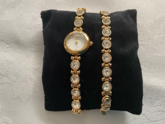 Anne Klein - Ladies Quartz Watch & Matching Crystal Bracelet