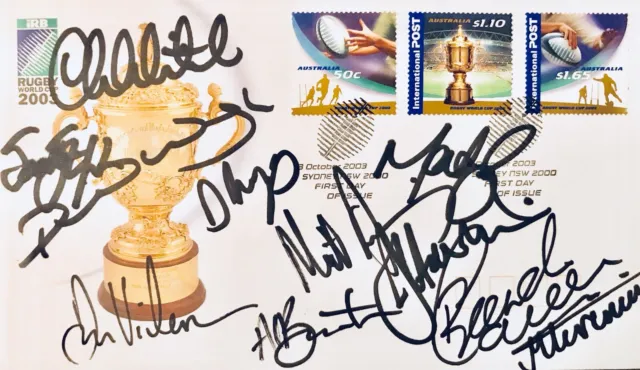 Australia v England FULLY HAND SIGNED 2003 Rugby World Cup Final FDC Cover *COA*