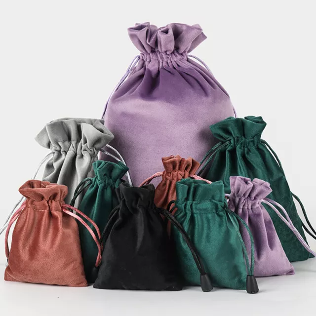 6Size Velvet Pouch Drawstring Bags Wedding Favours Gift Party Jewellery Packing