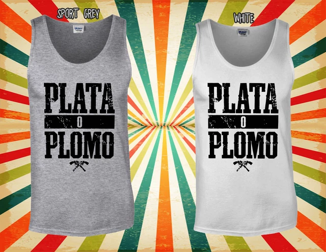 Maglietta unisex Pablo Escobar Plata O Plomo Drug Divertente Uomo Donna Gilet Tank Top 95 9