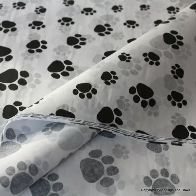 Patterned Printed Tissue Paper Wrap *Paw Prints* Premium Quality Cat Dog Pets