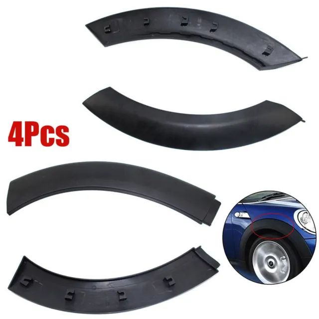 For 2002-2008 Mini Cooper Front & Rear Wheel Arch Fender Flares Hood Trim Decor