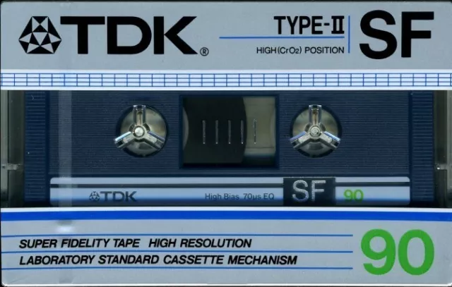 TDK SF 90 VINTAGE 1985 TYPE II HIGH (CrO2) BLANK CASSETTE TAPE Made in Japan