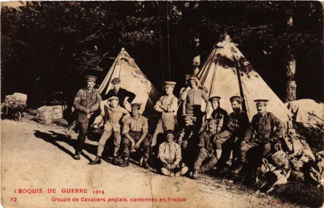 CPA AK Militaire - Groupe de Cavaliers Anglais - Cantonnés en France (695430)