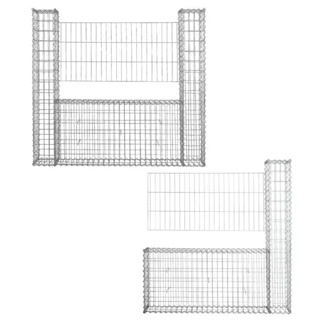Gabionen Mauer Gartenzaun 150 cm Höhe Gabione Steinkorb Rankgitter Draht Gitter