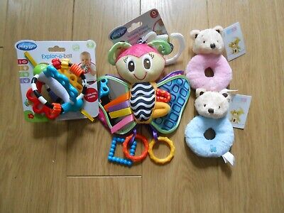 Playgro Activity Friend Blossom Butterfly + explor-a-ball + 2 rattles bundle new