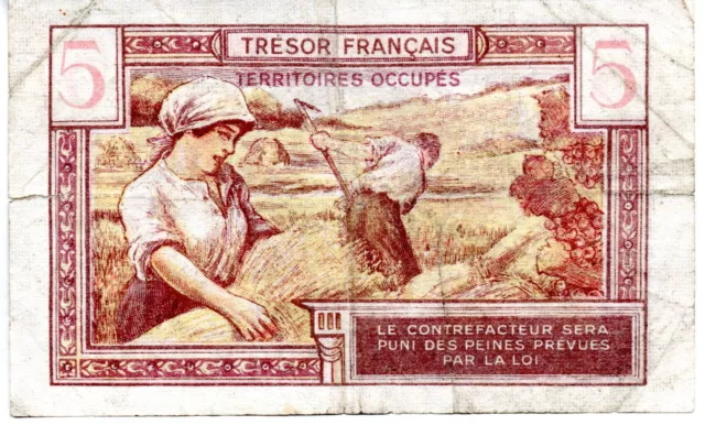 TRESOR FRANCAIS - cinq francs type 1947 non daté 2