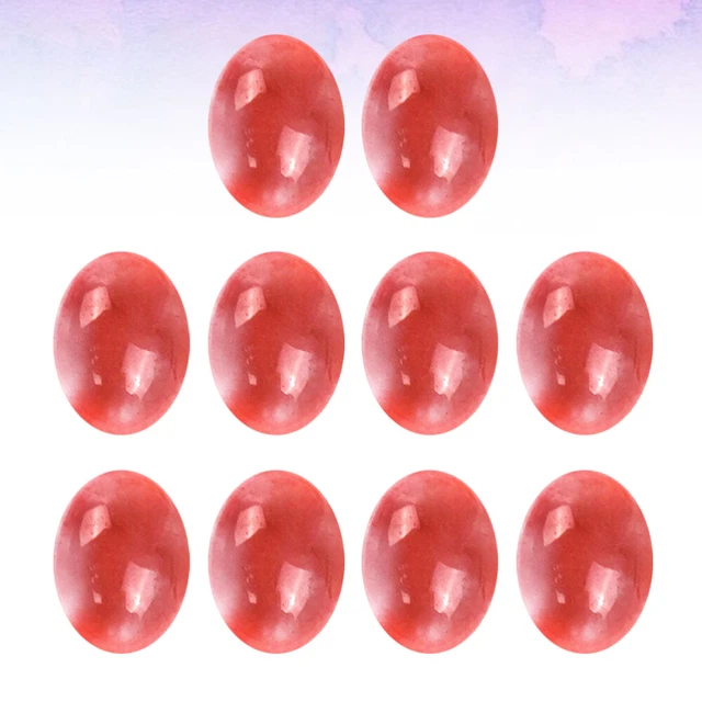 10 Pcs Oval Stone Cabochons Red Jade Jewerly Jewelry Making Beads Natural