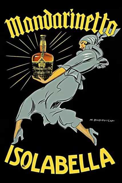 Poster Manifesto Locandina Pubblicitaria Vintage Liquore Mandarinetto Isolabella