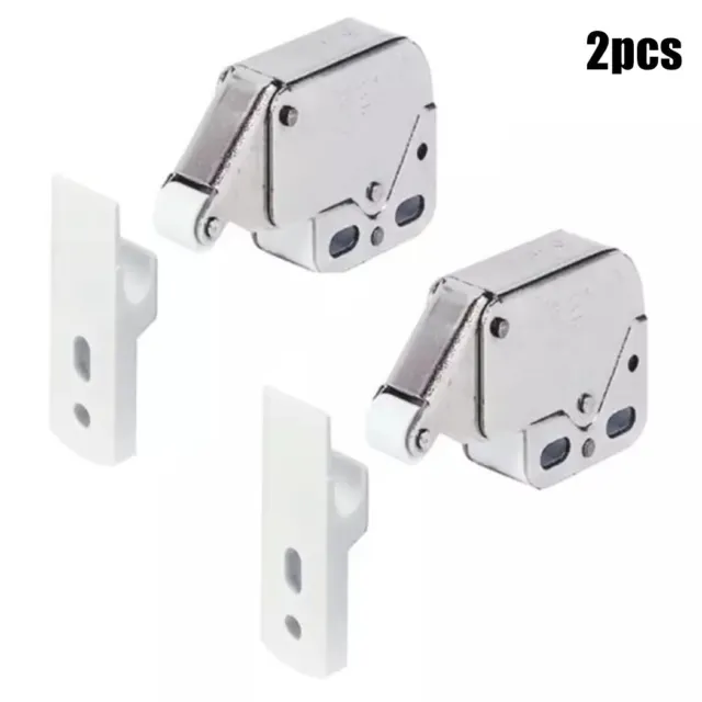 2pcs Mini Touch Latch Auto Spring Catch Lock For Push Open Cupboard Cabinet Door