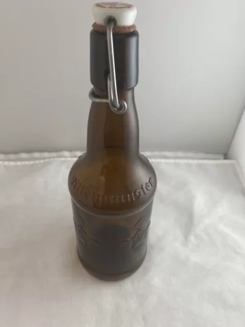 ALTENMUNSTER 16 oz Beer Bottle AMBER  Porcelain Swing Top Cap.