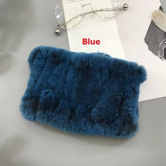 2 In 1 Scarf Headband Cowl Neck Wrap Comfort Real Rabbit Fur Elastic Winter Cute