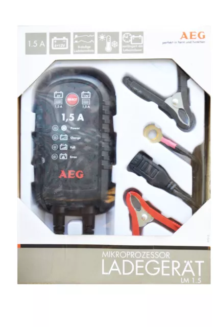 AEG 97015 Mikroprozessor Ladegerät LM 1.5, 6 + 12 V, Batterieladegerät