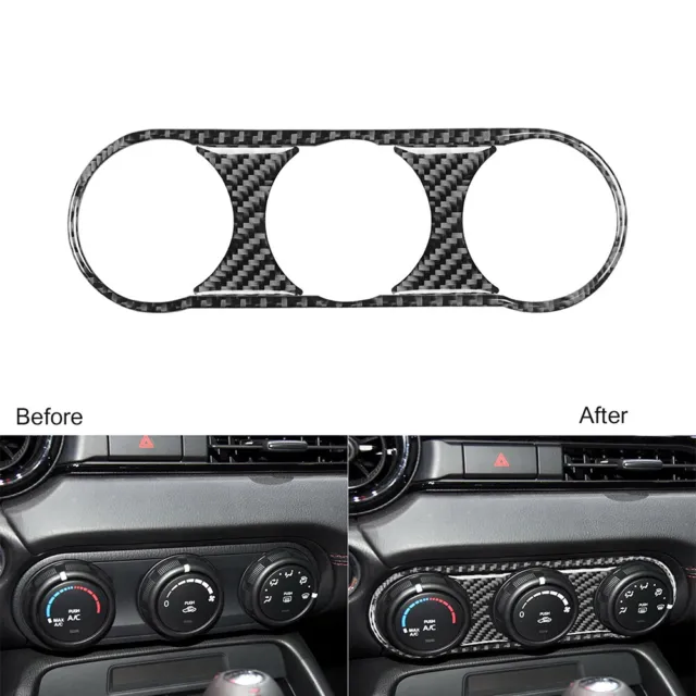 3Pcs For Mazda MX-5 Miata 2016-2020 Carbon Fiber Air Conditioning Switch Cover