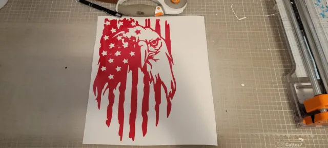 USA Flag Eagle Distressed decal sticker vinyl graphic American car truck window 3
