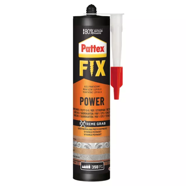 Extra Puissant Adhésif de Montage 350KG/M² Pattex Fix 385g Colle Structurale