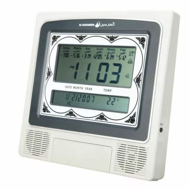 Digital Automatic Azan Adhan Islamic Muslim Prayer Wall Table Alarm Clock Decor