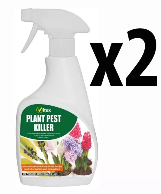 2 x Vitax Plant Pest Killer Insecticide For Control of Aphids/Caterpillers 300ml