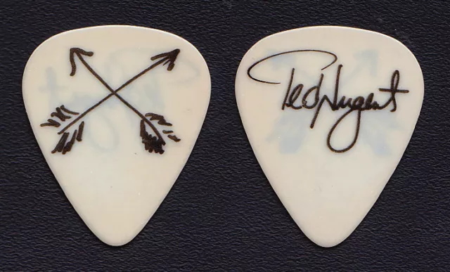 Ted Nugent Signature Crossed Arrows White Guitar Pick - 1995 Tour