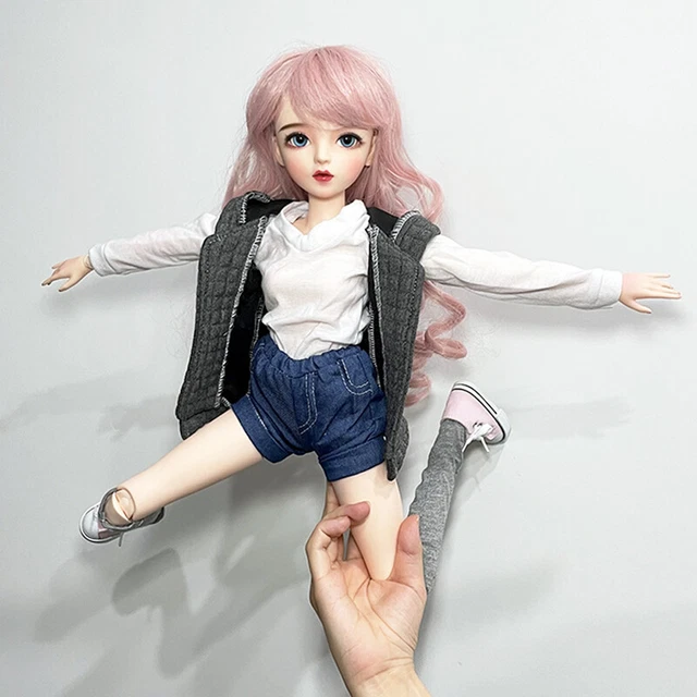 1/3 BJD Doll Toy 24 inch Girl Doll with Outfit Eyes Wigs Full Set Head Openable