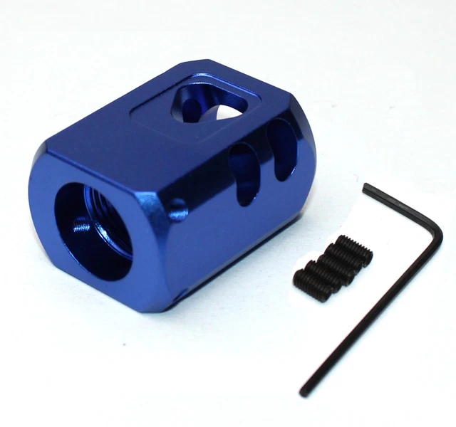 Aluminum Muzzle Brake Compensator - 9/16x24 Thread For .40 Caliber Rifles With Crush Washer