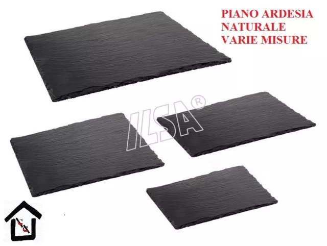 Piatto Vassoio Piano Ardesia Naturale Rettangolare Ilsa Design Varie  Misure