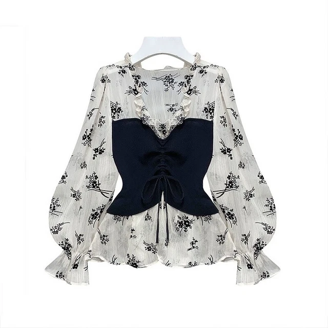Chemisier Femme Mousseline Col Volanté - Blanc - Taille Unique - Neuf Avec étiquettes - Marque Allegra K