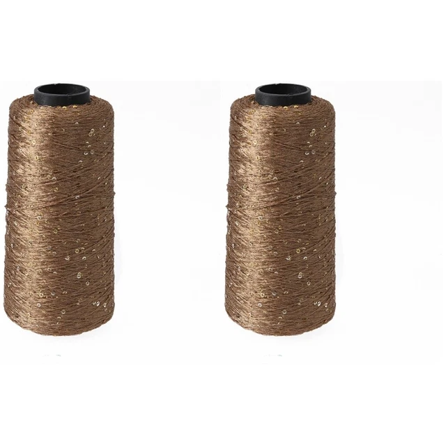 2pcs Sparkly Glitter Cotton Yarn Crochet Thread Set Crafts Knitting Yarn Balls