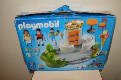 R1245 PLAYMOBIL COMMERCE Affiche Pancarte Marchand de Glaces Glacier 4134 
