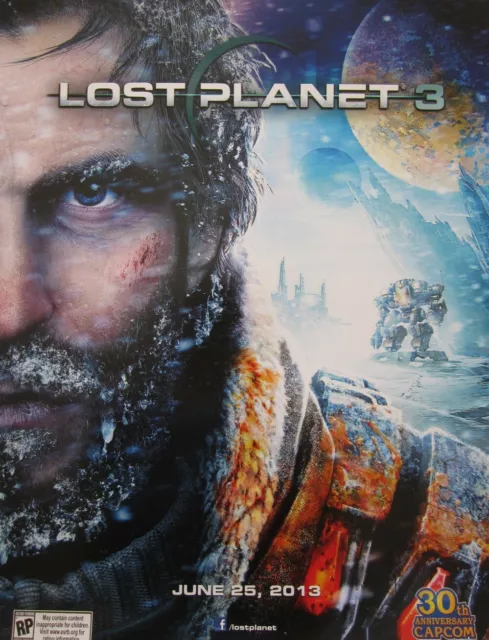 Lost Planet 3 video game 2013 CAPCOM 30th Anniversary promo 2 sided 18x24 poster