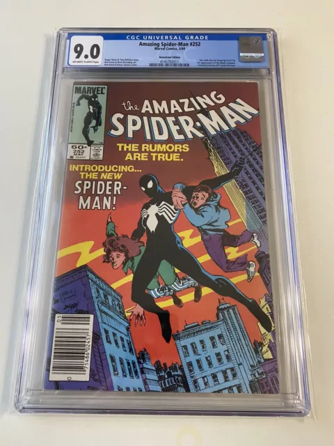 Amazing Spider-Man #252 CGC 9.0 Key 1st App Black Venom Costume Newsstand 1984