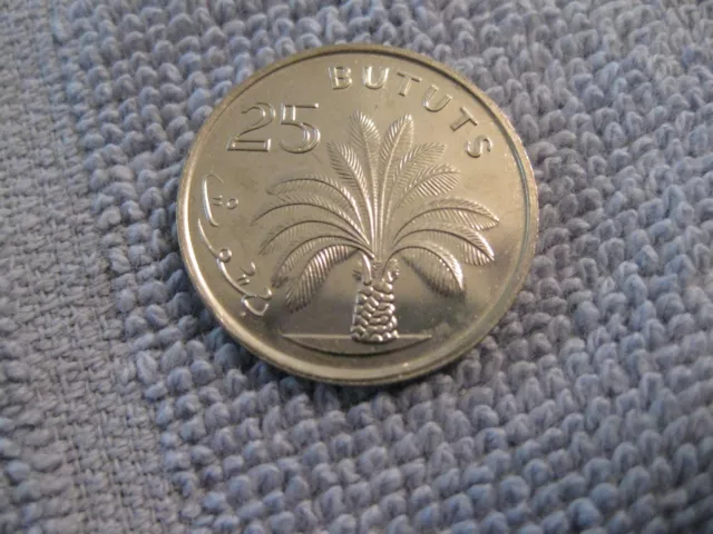 1998 The Gambia coin 25 Bututs  PALM TREE  nice  Africa Coin