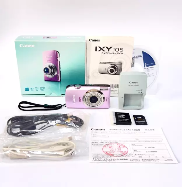 [Near Mint] Canon IXY 10S 14.1MP Digital Camera Pink 3.5in wide w/ Box Japan