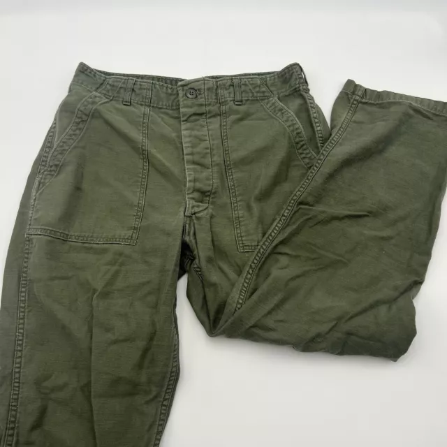VIETNAM WAR US OG-107 Utility Trousers Army 34x29 Button Fly Trousers ...