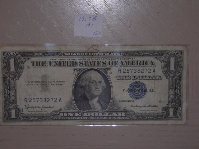 $1 Dollar 1957-B Lot #1 One Dollar Bill Blue Seal Silver Certificate Nice Note