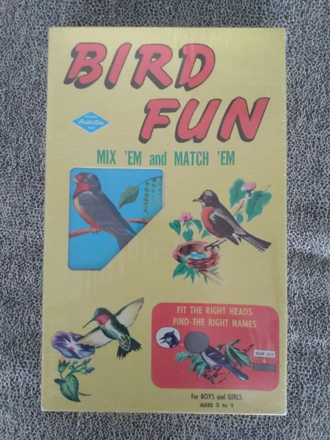 Vintage Collectible Bird Fun..Mix 'Em & Match 'Em Puzzle Game..USA Made