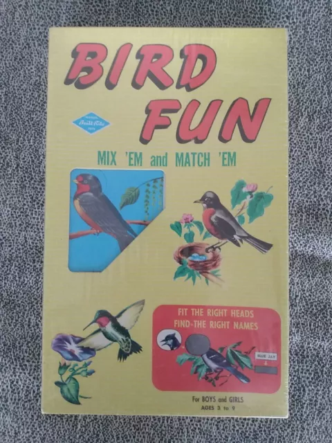 Vintage Collectible Bird Fun..Mix 'Em & Match 'Em Puzzle Game..USA Made