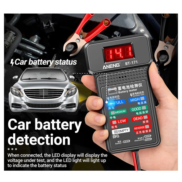 12V Battery Load Tester car 100-2000CCA LCD Battery Alternator analyzer Tool