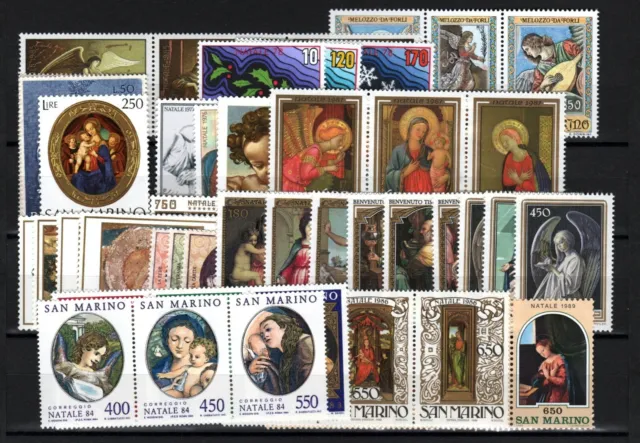 San Marino Weihnachts Marken Komplette Ausgabe 1965-1990 Postfrisch.