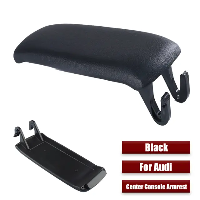 Black New ABS Leather Car Central Console Armrest Cover For Audi A6 C5 1998-2005