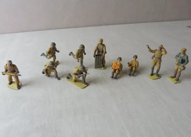 Rare lot d'anciens soldats allemands, WW2, en plastique, Afrika