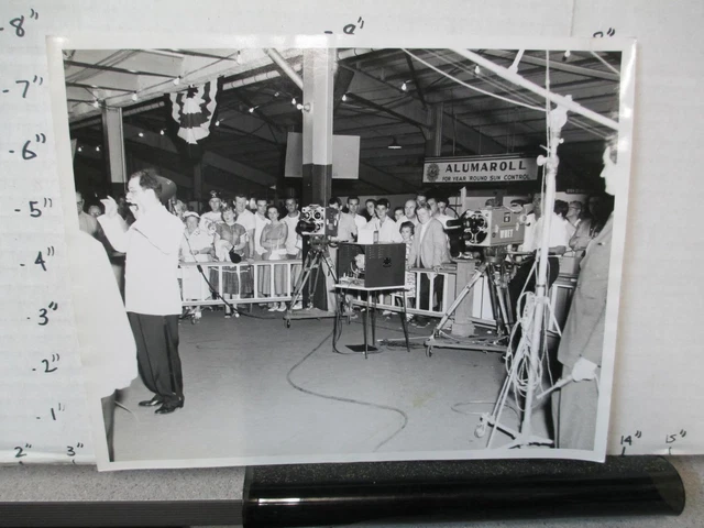 TV station set photo 1950s WNET Providence RI camera music director audience #3