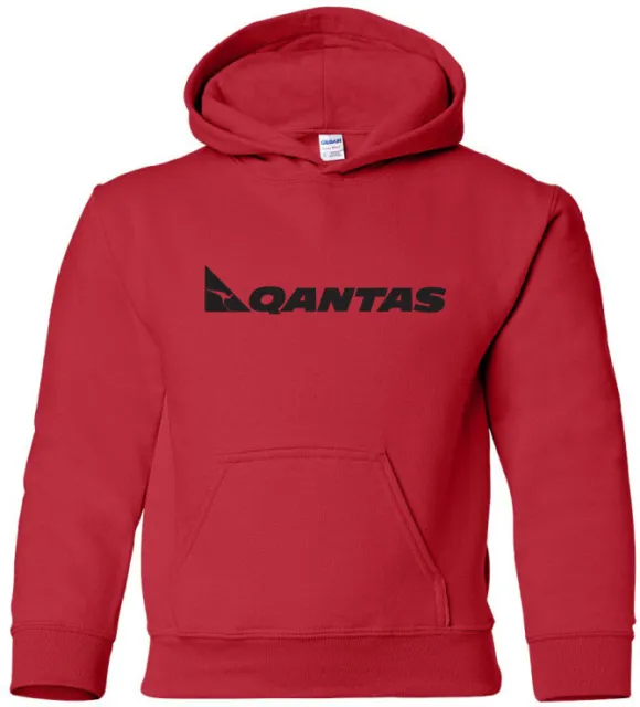 Qantas Retro Logo Australian Airline Hooded Sweatshirt HOODY