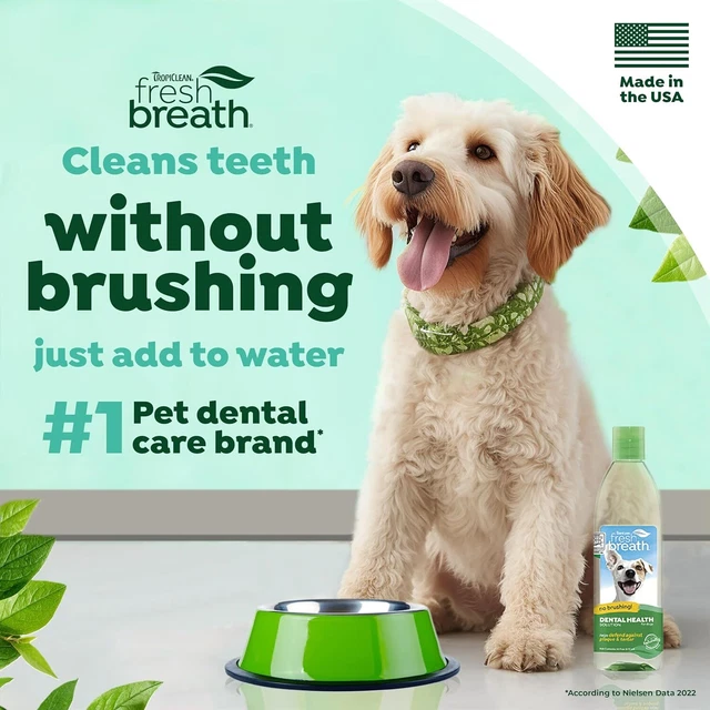 TropiClean Fresh Breath Dog Teeth Cleaning – Dental Care for 473ml, Original 2