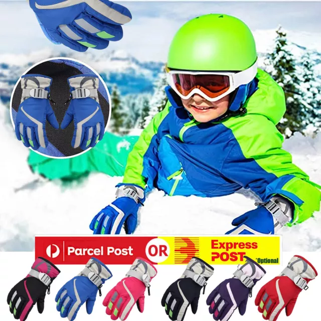 Kids Children Winter Snow Ski Skiing Gloves Outdoor Sport Glove Windproof Mitten