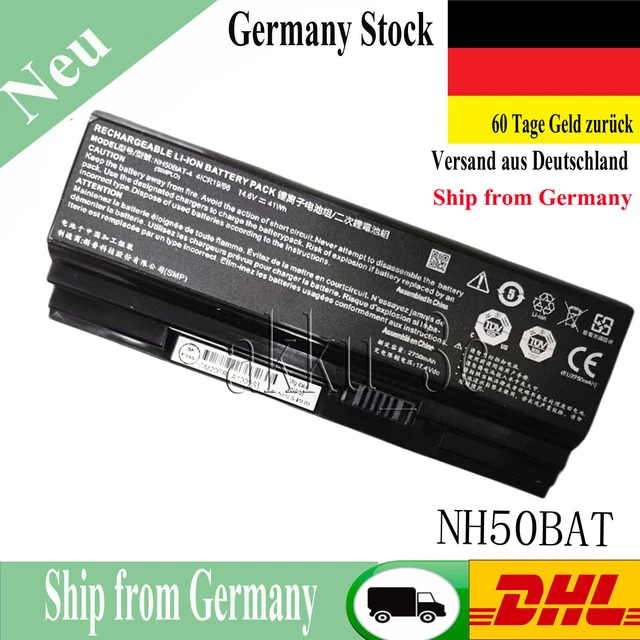 LUSONBAY NH50BAT-4 Laptop Accu voor Clevo NH50ED NH50RA, NH50RC, NH50RD, NH50RH, NH55EDQ, NH55RAQ, NH55RAQ NH55RCQ, NH55RDQ, NH55RGQ, NH55RHQ, NH57RANH57 RC, NH57RD, 14,4V 48,96Wh