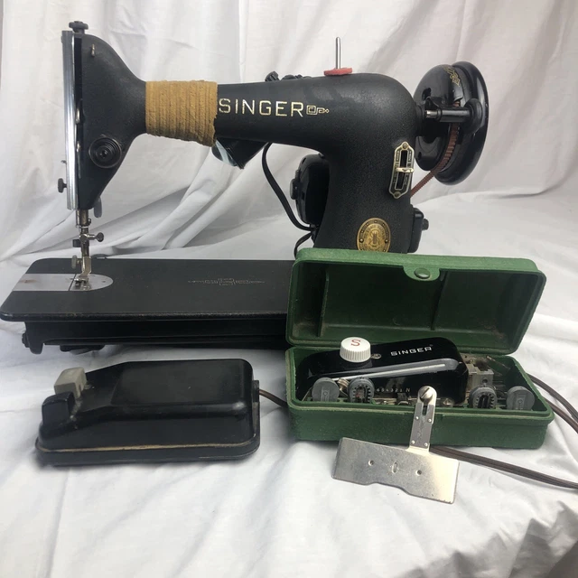 VINTAGE SINGER SEWING Machine Head Godzilla WW2 with extras £164.86 ...