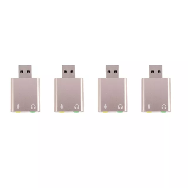 4X USB Tarjeta de Sonido 7.1 Externo USB A Jack 3.5mm Auriculares Adaptador7279