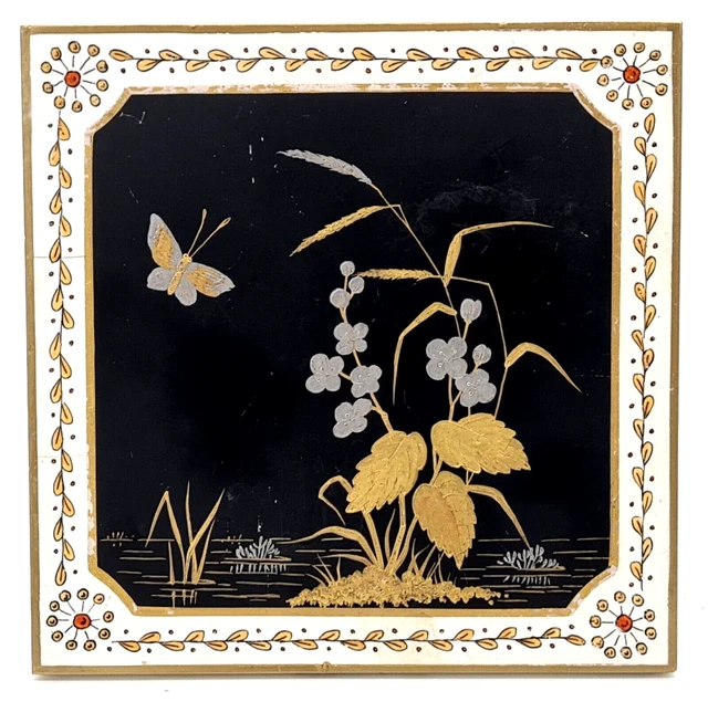 Superb Hand-Painted Aesthetic Japonesque Style Tile by Minton C1880 AE7